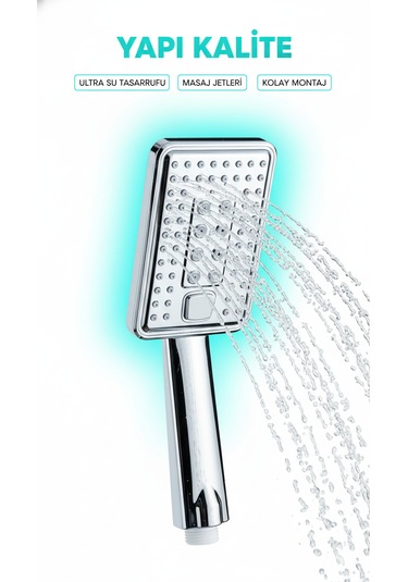 Vıp 2 Fonksiyonlu Kaliteli Banyo Duş Başlığı Uzun Ömürlü Dayanıklı El Duş Telefonu Yeni Model Krom