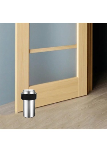 46-120 Mm Kapı Durdurucu Heighten Güçlü Yapışkanlı Yuvarlak Delinmeyen Kapı Durdurucu Tuvalet Odası İçin 60 Mm Gümüş Diğer