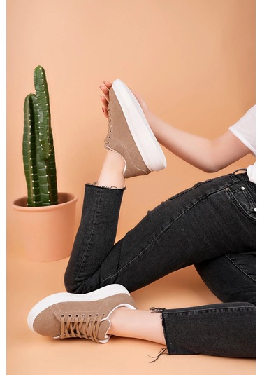 Luis A Costa Lc101 Açık Kahve Süet Kadın Sneaker Renkli