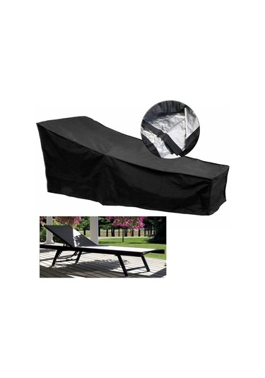 Açık Plaj Sandalyesi Toz Geçirmez Ve Su Geçirmez Kapak Sallanan Sandalye Mobilya Koruyucu Kapak, 200x40x85cm Siyah Gümüş Siyah - Gümüş