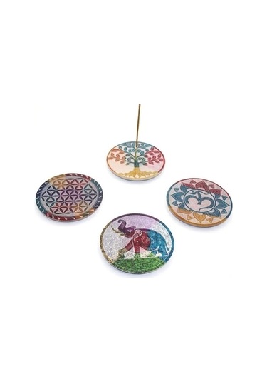 Obsidian Taşı Yuvarlak Tütsülük