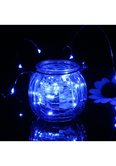 Neevoyu Mavi Işık 3m 30 Led 4.5v Pilli Ip65 Su Geçirmez Işık Zinciri - Romantik Ve Festivite Ortamı Mavi