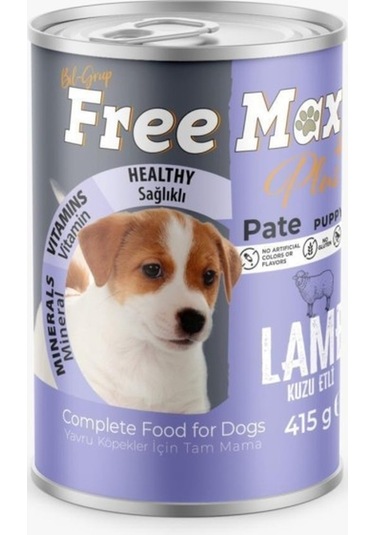 Free Max Kuzulu Yavru Köpek Konservesi Pate 415 Gr