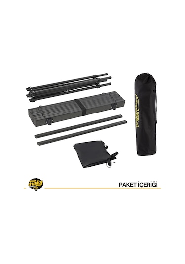 Family Large Katlanabilir Alüminyum Kamp Masası - Siyah