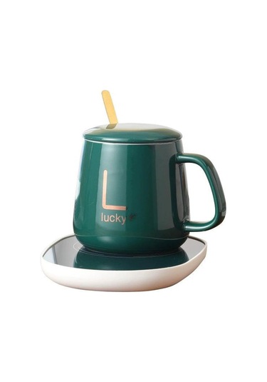 Dofolink Usb Isıtmalı Seramik Mug Seti - Sabit Sıcaklık Su Bardağı, Taşınabilir Hediyelik Set Beyaz