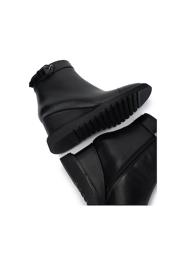 Tamer Tanca Kadın Hakiki Deri Siyah Deri Casual Bot 33 416 Bn Bot Sk24-25 Sıyah Dr Siyah