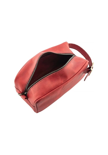 Twingold İsme Özel Dopp Kit Kişisel Bakım Ve Seyahat Çantası - %100 Rainbow Deri - Ac14004 - Kırmızı Kırmızı