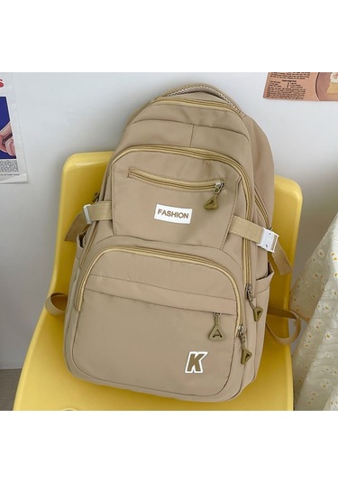 Su Geçirmez Genç Sırt Çantası Yüksek Kapasiteli Trendy Hafif Okul Çantası Naylon Sırt Çantası Kolej