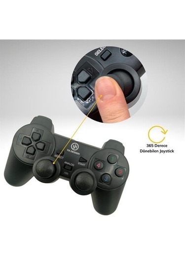 Yk Desing Usb Çift Titreşimli Usb Kablolu Oyun Kolu Pc Uyumlu