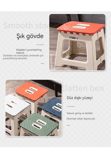 Mini Portatif Kalınlaştırılmış Katlanır Tabure-kırmızı 05