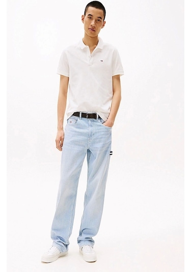 Tommy Hilfiger Erkek Beyaz Slim Fit Polo T-shirt Beyaz