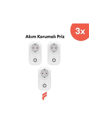 Akıllı Akım Korumalı Priz 3'lü Set 16 Amper , Wifi