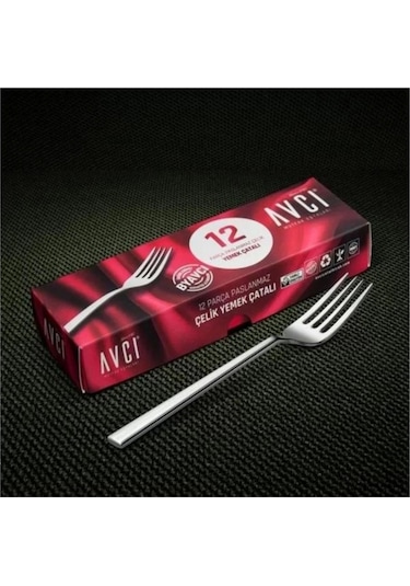 Avcı St101 Star Yemek Çatalı 3mm 12 Li Gri