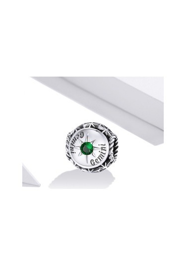 S925 Ayar Gümüş On İki Takımyıldızı Zirkon Boncuk Dıy Bilezik Kolye Aksesuarları, Stil: İkizler Çok Renkli