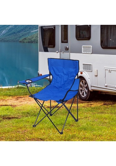Suntek Katlanmış Kamp Sandalyesi Bahçe Piknikleri Mavi