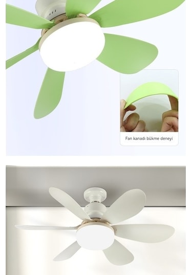 Opulentliving Zaman Vantilatörü Uzaktan Tavan Pervaneli Lamba Kumandalı Eternal Ayarlı Çok Renkli 52cm Çok Renkli