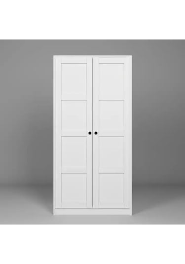 Lucas 2 Kapaklı Elbise Dolabı Ve Çok Amaçlı Dolap - Mat Beyaz Beyaz