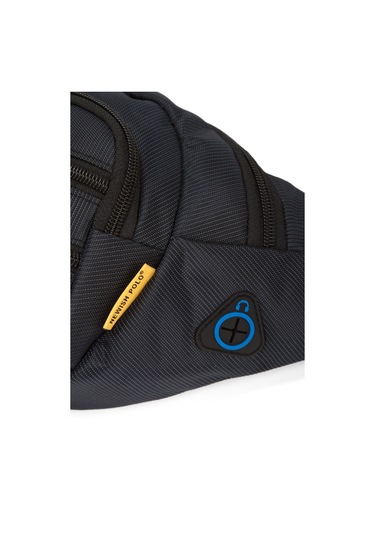 Newish Polo Erkek Usb Kulaklık Çıkışlı Crossbody Çapraz Göğüs Omuz Ve Bel Çantası New328 Siyah - Mavi