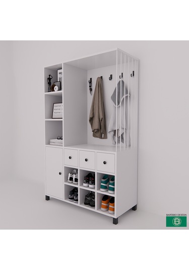 Vestiyer Portmanto Çekmeceli Raflı Ayakabılık Bölmeli Vestiyer Portmanto Çekmeceli Raflı Ayakabılık Bölmeli