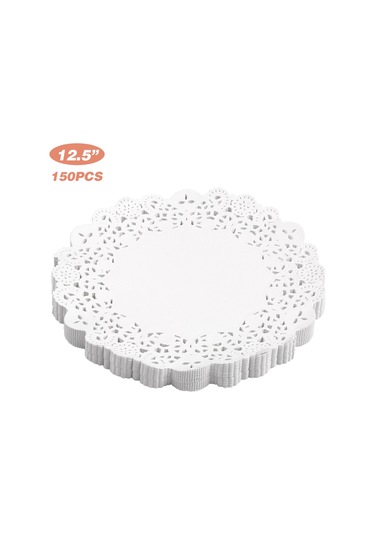 Vkemall 31.5cm Dairesel Gıda Grade Yağ Emici Bezeler, Pasta/pizza/atıştırmalık Servis Dekorasyonu, 150 Adet Paket Diğer