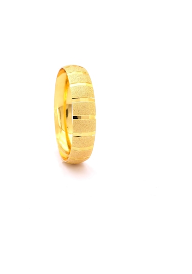 Altın Kaplama Simli Kalın Çizgili 1.5 Cm Bilezik Blz-3138 Altın