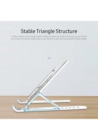 Skycity 17 İnç Altı Bilgisayar/tablet İçin Ergonomik Soğutucu Stand - 7 Seviye Yükseklik Ayarı, Çevirilebilir Taşınabilir Abs+alüminyum Makyaj - Beyaz