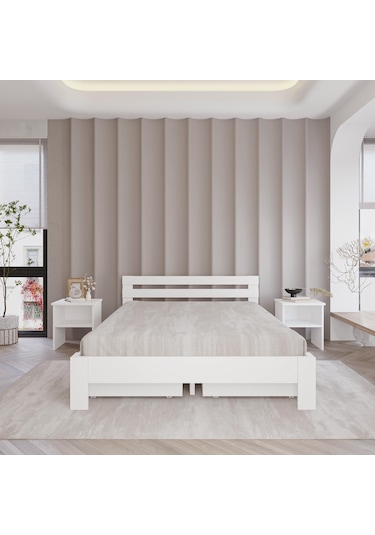 4 Çekmeceli Lotus Mdf Karyola Çift Kişilik Yatak Uyumlu, Kolay Kurulum-981 140x190