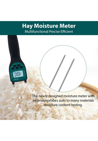 Teltree Tahıl Nem Ölçer Buğday Taneler İçin Metal Prob Ve Lcd Ekranlı, Sesli Hatırlatmalı, 14 Tahıl Türü Ölçebilen Nem Ölçüm Aleti Md7832 Pil Hariç