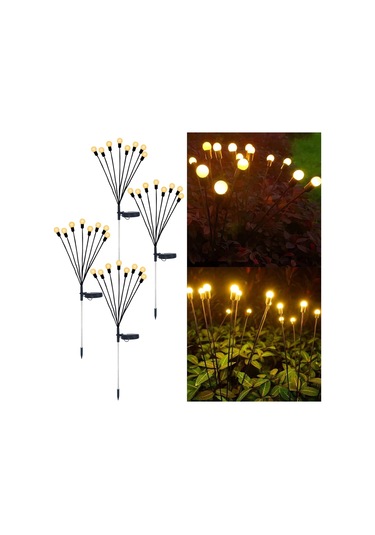 Vkemall Danlıkt Bahçe Işıklı Sokağı, Güneş Enerjili Led Kelebek Işıkları, Otomatik Açma/kapama, Ip65 Yağmur Dayanıklı, 8-12 Saat Sürekli Aydınlatma Siyah