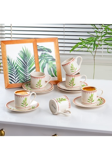 Porsima Te-208 Flores Fincan Takımı-desenli Porselen Fincan Takım