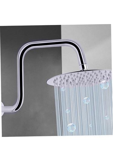 Folinda Stainless Steel Duş Kafa Uzatma Kolu, 22mm Flanşlı, Ayarlanabilir Yükseklik Ve Konfor Artırıcı Duş Kolu Gümüş