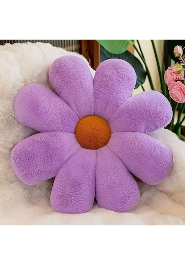 Fortunelane Çiçek Desenli Yastık - Yumuşak Sentetik Kürk, Oturma/dekor, Salon/yatak Odası İçin