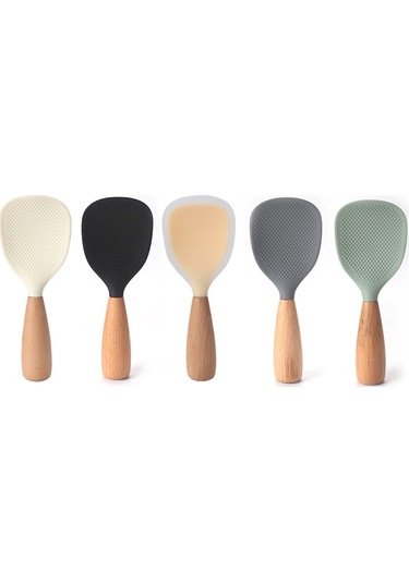 Hombey Ev Ve Ticari Kullanıma Uygun, Yemek Dereceli Silikon, Pirinç Yapışmaması, Temizliği Kolay, Elektrikli Pirinç Kazanı Özel Siyah Pirinç Kaşığı