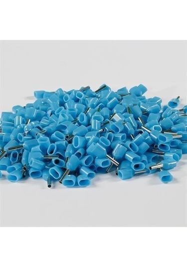 Eurowest 2x0,75mm Mavi Çift Girişli İzoleli Yüksük 1 Kutu 500 Adet