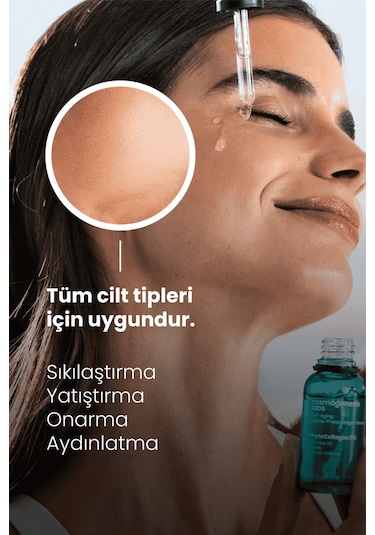 Cosmogenesis Labs Kolajen Serum 30ml - Yaşlanma Karşıtı Sıkılaştırıcı ve Yatıştırıcı Etki Vegan (%5 Bitkisel Kolajen)