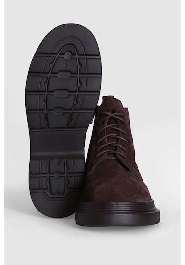 Lufian Marvın Erkek Süet Deri Casual Bot Kahve Siyah