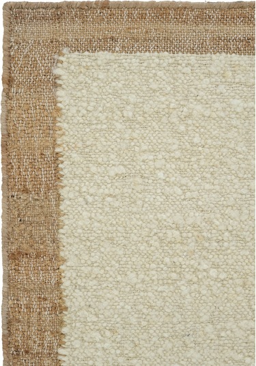 Cool Halı Wool 01 Natural Yün Halı Jüt Halı Yolluk El Dokuma Jüt Kilim Hasır Halı Bohem El Halısı Krem Halı Krem - Natural