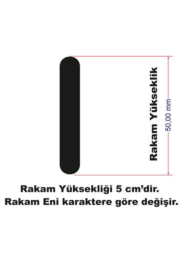 Stencil Rakam Boyama Şablonu X053-sayı Rakam Yüksekliği 5 Cm
