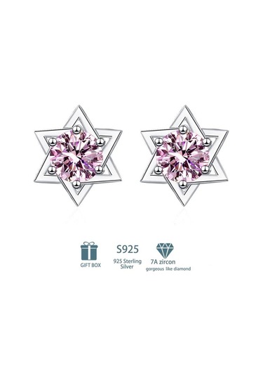 Pembe Tancise Klasik 925 Ayar Gümüş Pembe Sarı 7a Zirkon Küpe Damla Küpe Kadınlar İçin Düğün Parti Hediyeleri G