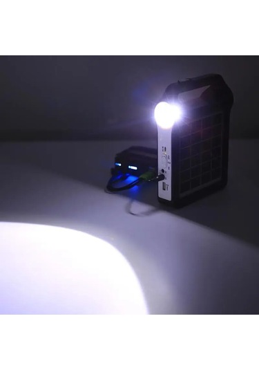 Techtic Kamp Lambası Solar El Feneri Güneş Enerjili Kamp Feneri Siyah