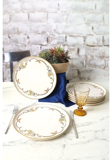 Keramika Bronze Bloom Nordic Servis Tabağı 28 Cm 6 Adet 22929 Çok Renkli