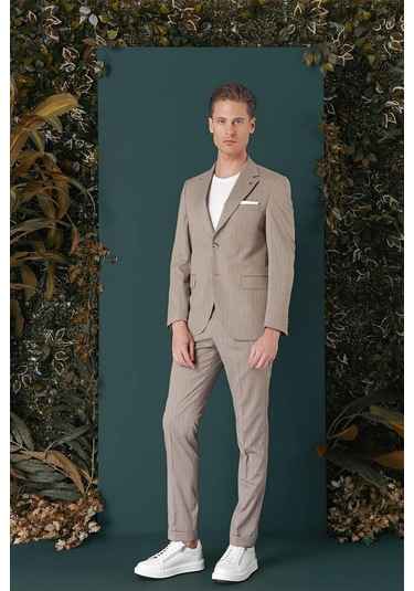 C 652 Slim Fit Bej Spor Ceket Bej