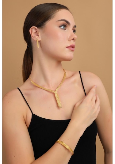 Kalze Set 8 Ayar Altın Özel Tasarım T14496