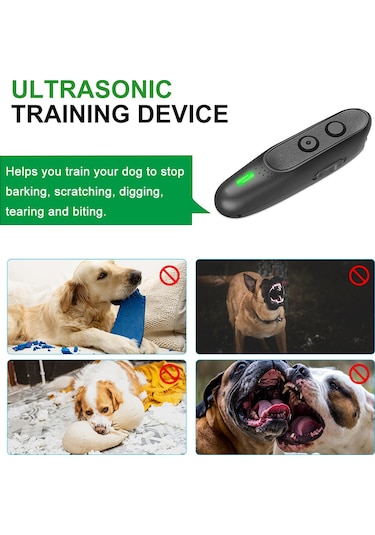 Yaleker Taşınabilir Ultrasonik Köpek Caydırıcı Ve Eğitim Cihazı, Siyah Abs, 300mah Pil