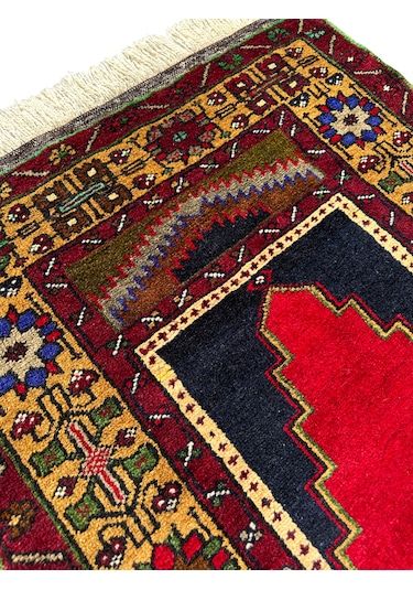 El Dokuma Sıfır Ortaköy Halısı Seccade 83x125 Kök Boya Namazlık