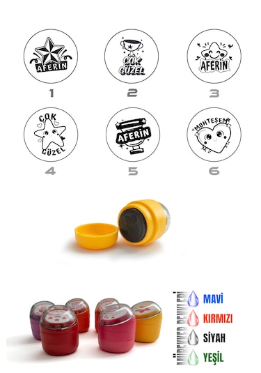 Öğretmen Kaşesi Aferin Kaşesi Cep Kaşesi 5 Li Set