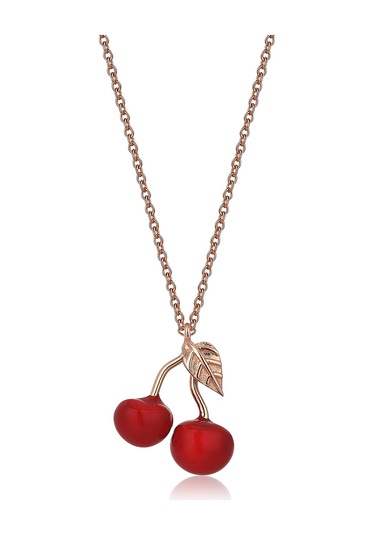 T6062 Reis Kiraz Kolye Pembe Altın