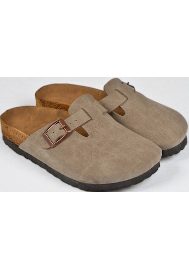 Mantar Tabanlı Çocuk Unisex Boston Birkens Günlük Sabo 59463 Günlük Terlik Vizon