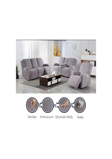 Suofeng Esnek Tabanlı Kaymazsız Koltuk Örtüsü - Hızlı Kurulum, Makine Yıkama Uygun, Ev Mobilyanızı Yenileyin Siyah