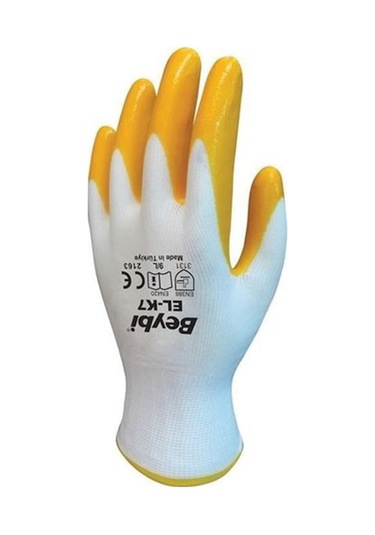 Beybi Elk7 Eldiven Sarı-Beyaz No:10 Pn7